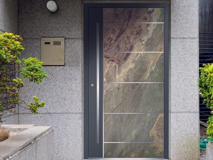 Bespoke stone-faced custom front door