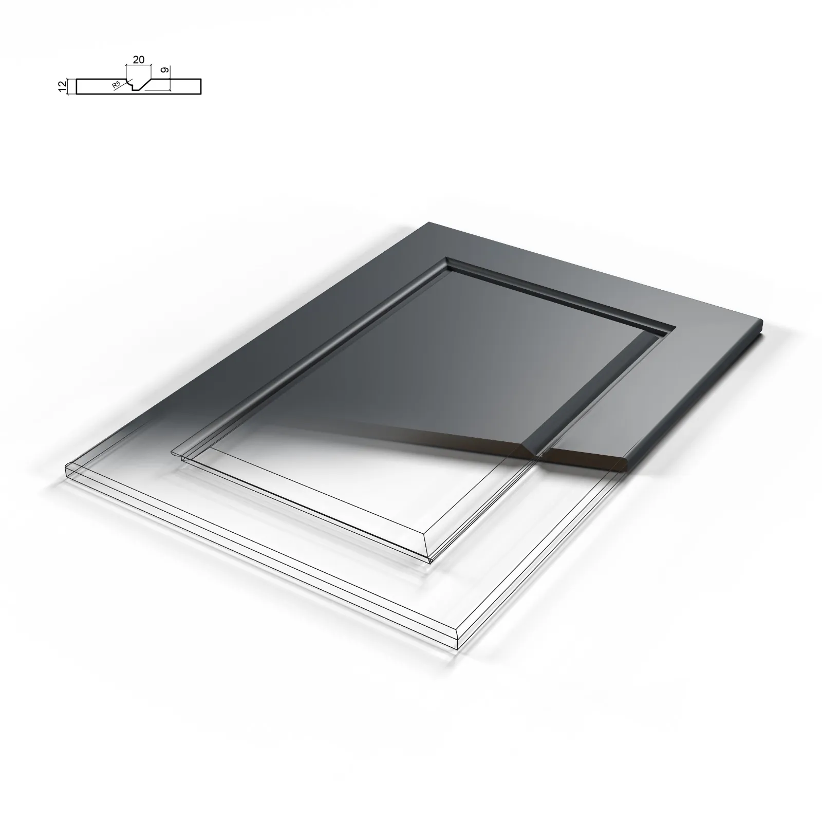 Cottage recessed-panel milling design for bespoke security doors