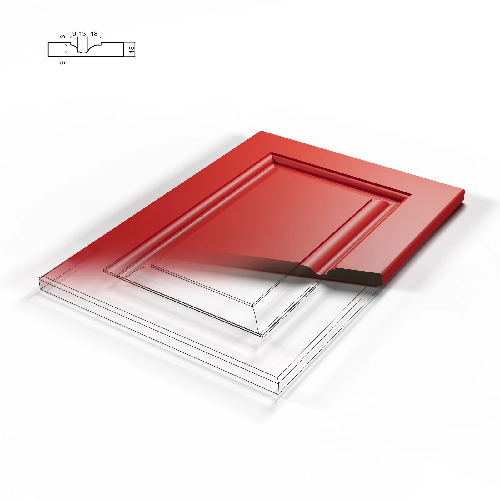 Kensington raised-panel milling design for bespoke security doors