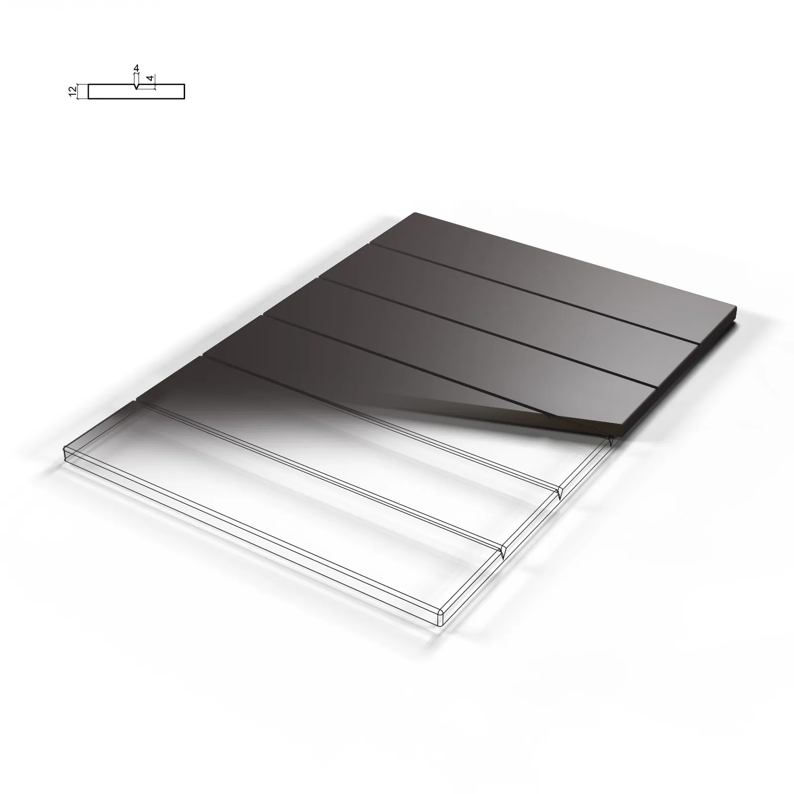 V-groove milling design for bespoke security doors