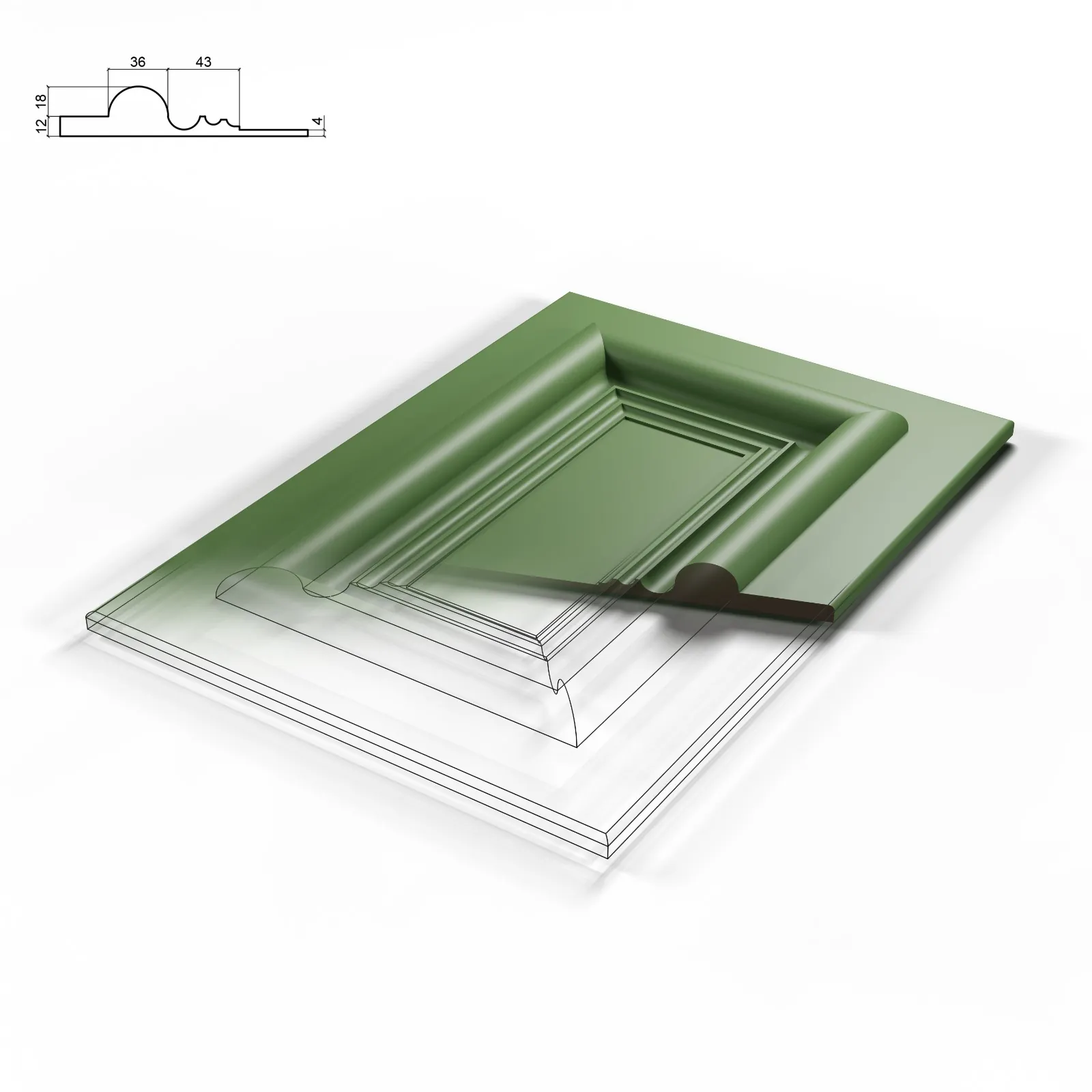 Victorian raised-panel milling design for bespoke security doors
