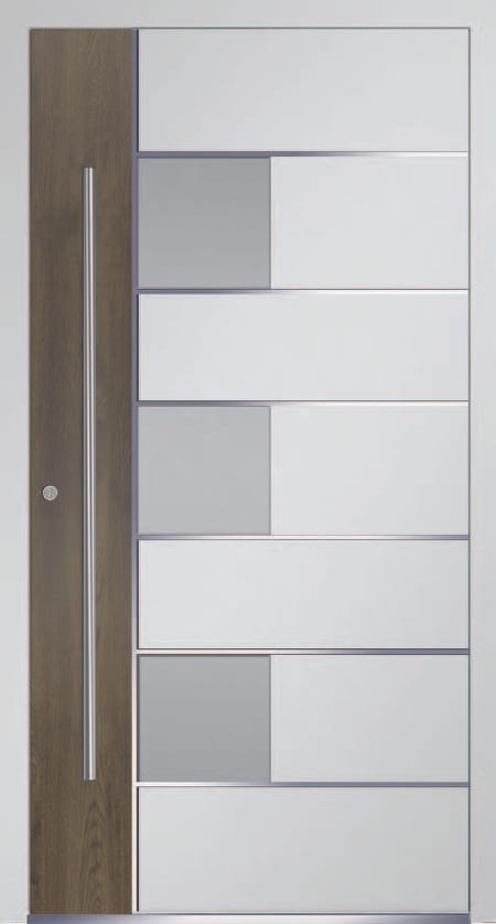 White & walnut door